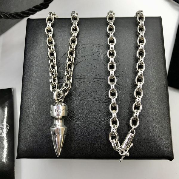 

design jewelry croquet bullet pendant fashion simple couple necklace, Silver