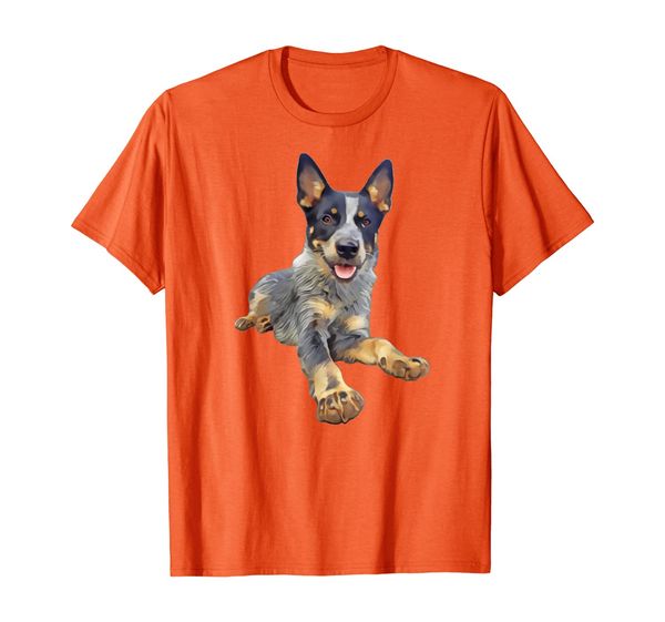 

queensland heeler blue laying down t-shirt, White;black