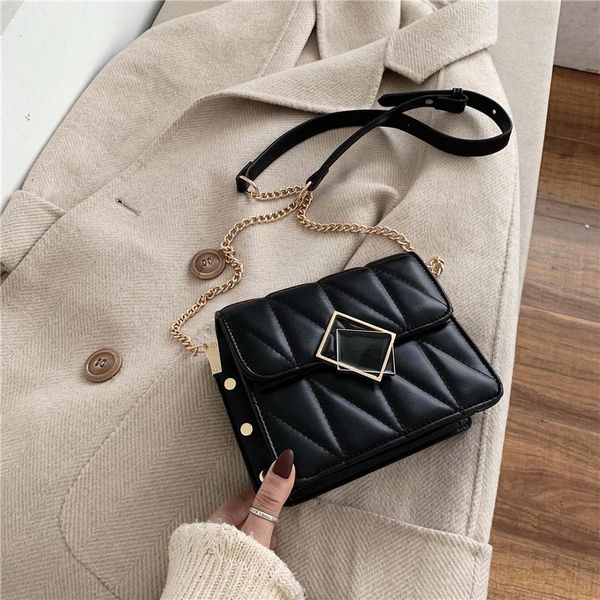 

shoulder bags 2021 women fashion chain solid color pu messenger phone wallets