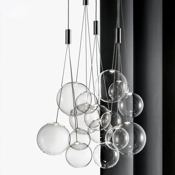 

pendant lamps nordic restaurant light modern simple dining room living staircase lamp home decor creative glass ball hanging