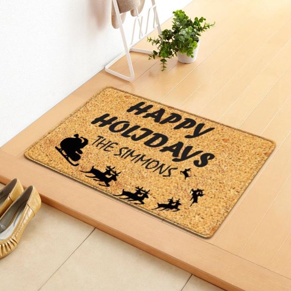 

carpets floor mat christmas theme pattern non slip flannel front door entrance home decor xmas letter print rug festival car carpet