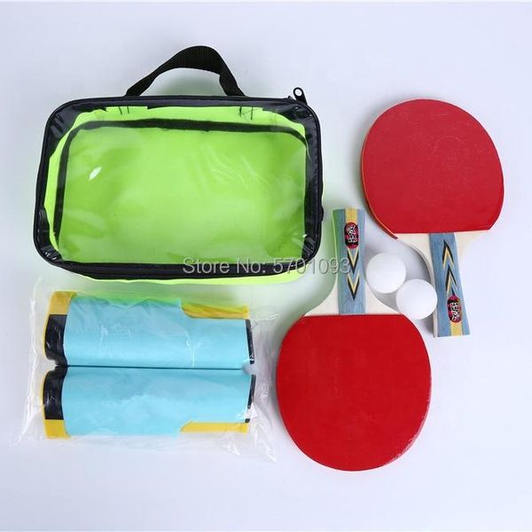 

pong customized table tennis racket set with roll net and bag raquets