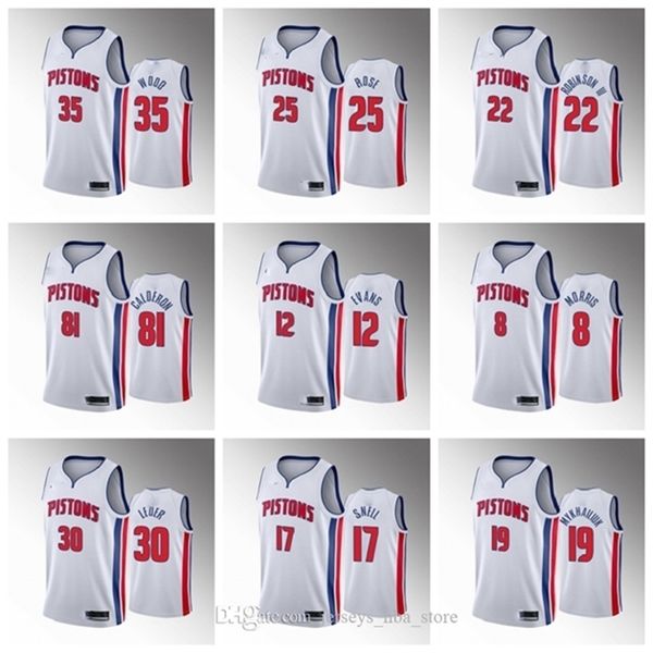 

092020 detroit\rpistons\rmen derrick rose white basketball jersey luke kennard christian wood blake griffin langston galloway frazier, Black