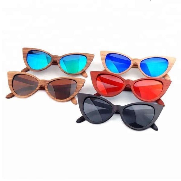 

highend accessories original material cat eye shape wood or bamboo sunglass, Black