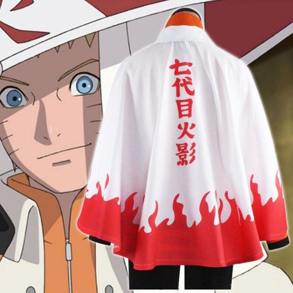 

theme costume cosplay the 7th hokage uzumaki ninja costume cosplay cape halloween costume for men s-xl, Black;red
