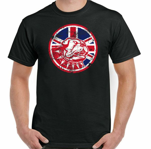 

british bulldog t-shirt union jack flag mens st georges day football england, White;black