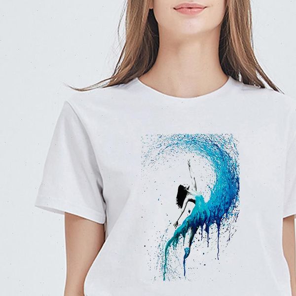 

femme harajuku womens t shirts vestidos vogue camiseta mujer ballet dance tee shirt women elegant clothes streetwear aesthetic, White