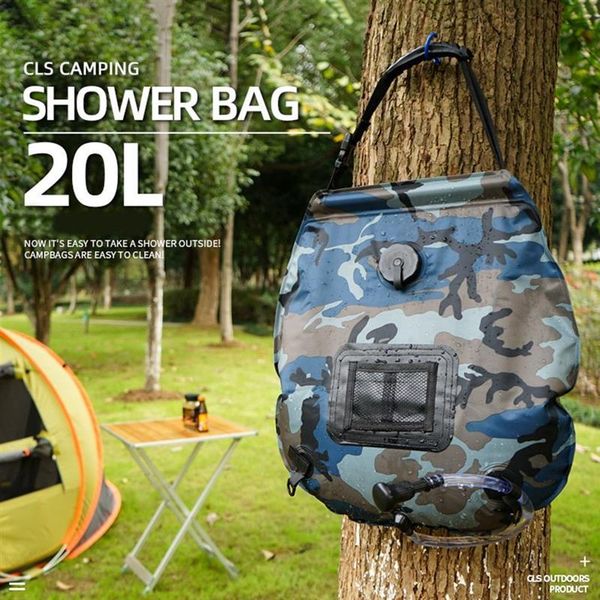 

backpack portable camping shower bag 20l camp water storage solar leakproof pvc bath for outdoor hiking
