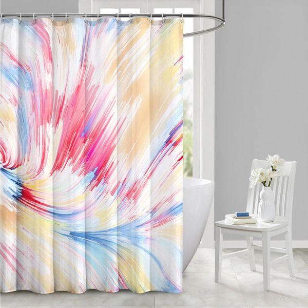

home separate waterproof fabric privacy protect gradient screen shower curtain colorful with hooks bathroom decor polyester curtains
