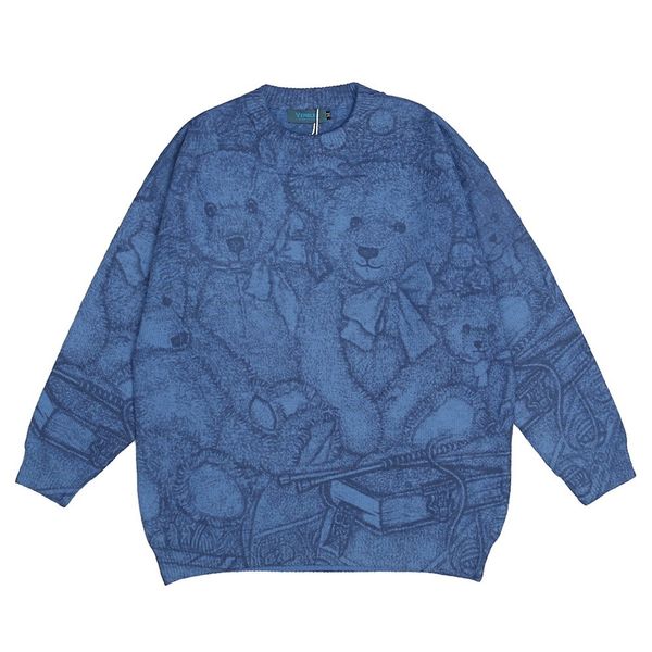 

sweaters handsome kawaii from the retro-vintage blue cartoon designer oversized woman sweaters winter clothes 2021 female sweater femme, White;black