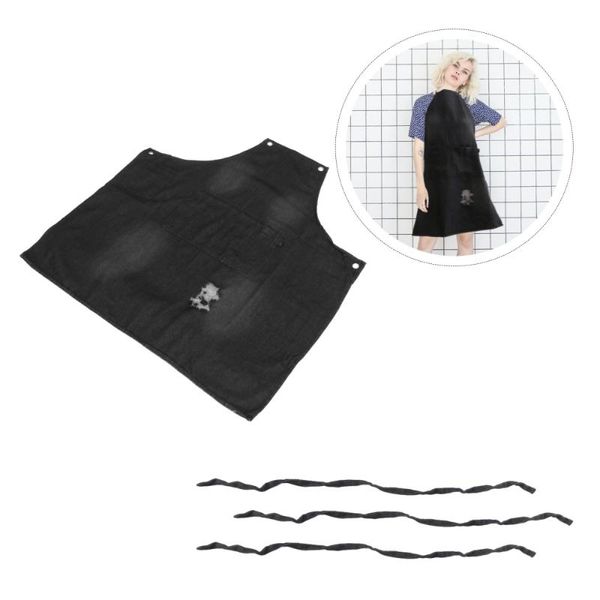 

aprons 1pc washable denim apron oil-proof working garden work clothes dark grey