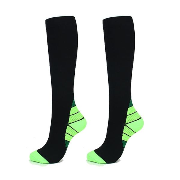 

sports socks compression sport elastic heat resistant smooth knee high/long printed polyester nylon hosiery, Black
