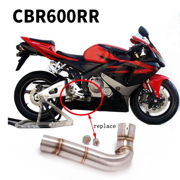 Moto Di Scarico Per Honda CBR600RR F5 2005 - 2018 CBR 600RR Fuga Silenziatore Modificato Centrale Tubo di Collegamento Tubo Eliminatore Migliorata