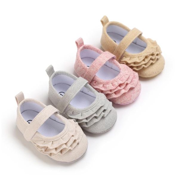 

athletic & outdoor infant born baby girls spring summer autumn flats soft cotton lace princess dress shoes no-slip first walkers, Black