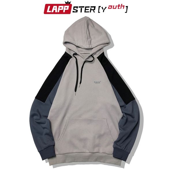 

lappster drop shoulder oversized sweatshirts autumn mens korean fashions hip hop hooded hoodies male vintage 210420, Black