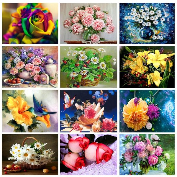 

diamond painting 3d diy round inlaid art embroidery flowers home decoration handmade creative gifts