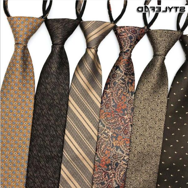 

men's tie knot ready 8cm zipper lazy necktie gentleman strip dot formal neckwear business texture pattern student professional dress 2p, Blue;purple