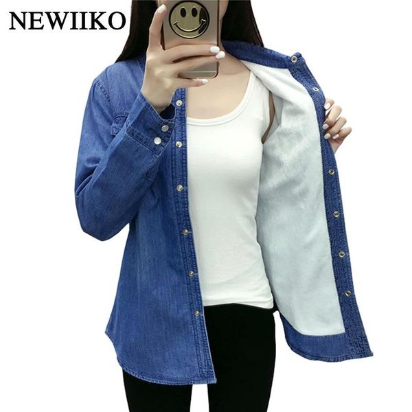 

autumn winter shirts women cotton flannelette long sleeve blouse denim shirt casual flannel plus size women's blouses, White