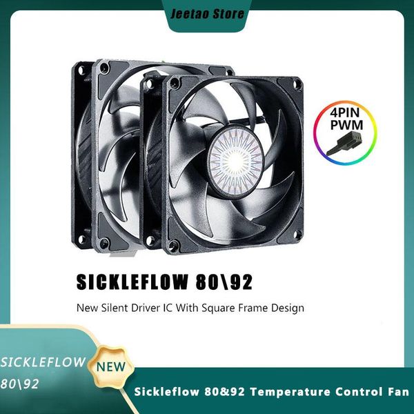 

fans & coolings cooler master sickleflow 80mm 92mm computer case cpu fan 4pin pwm silent no lights driver ic with square frame design