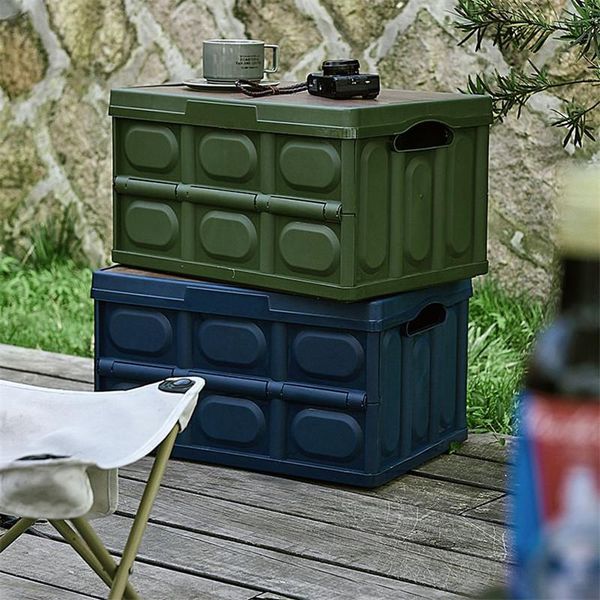

parts rv outdoor camping plastic folding box with wooden cover and table to store