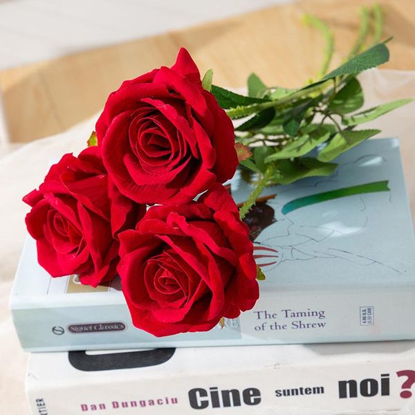 

romantic rose artificial flower diy red white fake for party home wedding valentine's day decoration decorative flowers & wreaths