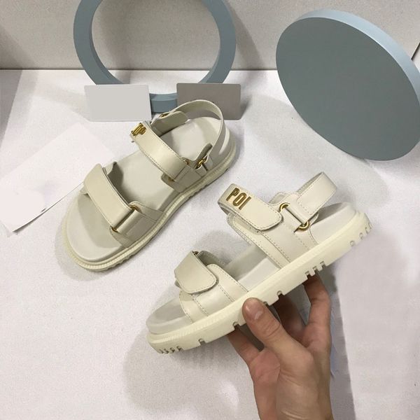 

sandals slippers metal letter d family sandals new leather shoes for women in summer 2021~ zly, Black