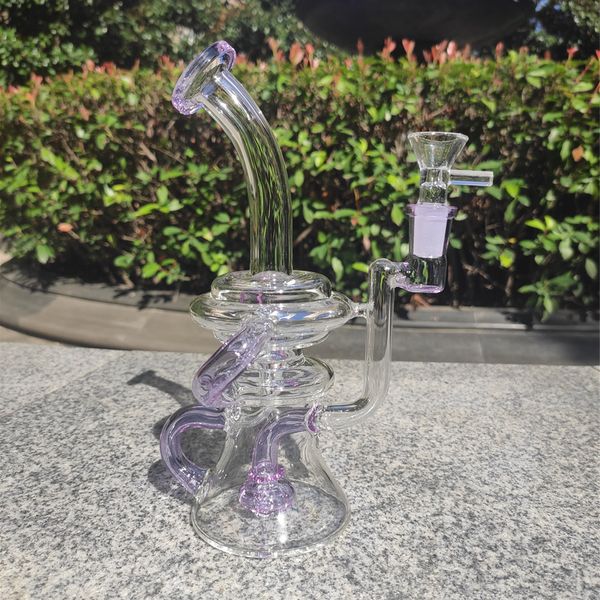 2021 Hookah Bong Glass Dab Rig Multi Color Recyler Water Bongs Pipes à fumée 8-10 pouces de hauteur 14,4 mm Joint femelle avec Quartz Banger