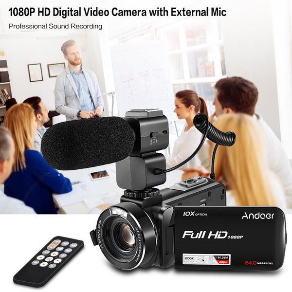 

camcorders andoer hdv-z82 1080p full hd 24mp digital video camera camcorder 10x optical zoom with 3" lcd touchscreen anti-shake