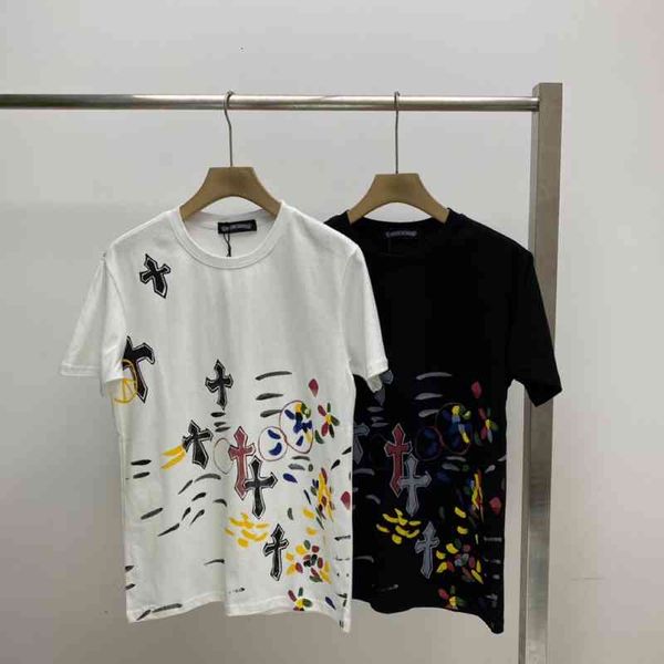 

summer ch cro short sleeve men's trendy t-shirt cross sanskrit print, White;black