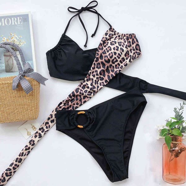 

women bikini push up high waist snake print swimsuit patchwork leopard printed pool party female swimwear bathing suit, White;black