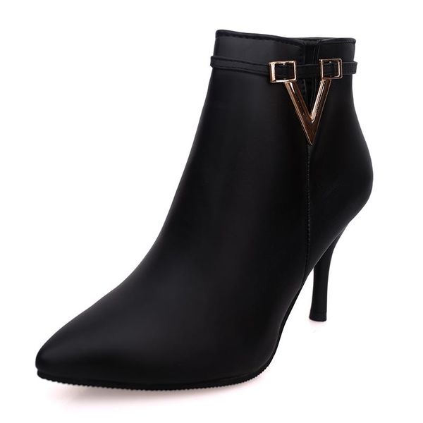 

boots european and american pointed high heels stiletto women ankle nice spring autumn, Black