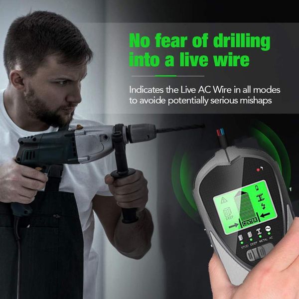 

in 1 sensor lcd display stud finder center backlit for wood metal electronic joist detection portable wall scanner ac wire detectors
