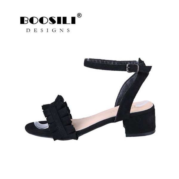 

dress shoes sapatos mulher rushed sandalias mujer boosili 2021 sandals casual summer female peep toe wedges for 4cm high heels, Black