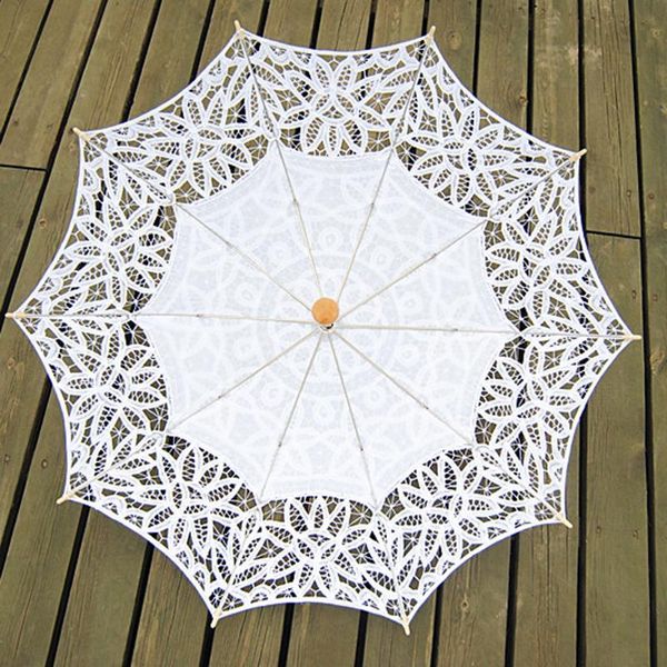 Fans Sonnenschirme Mode Spitze Regenschirm Sonnenschirm Mit Falten Hand Fan Für Hochzeit Pografie Tanz Prop Weiß