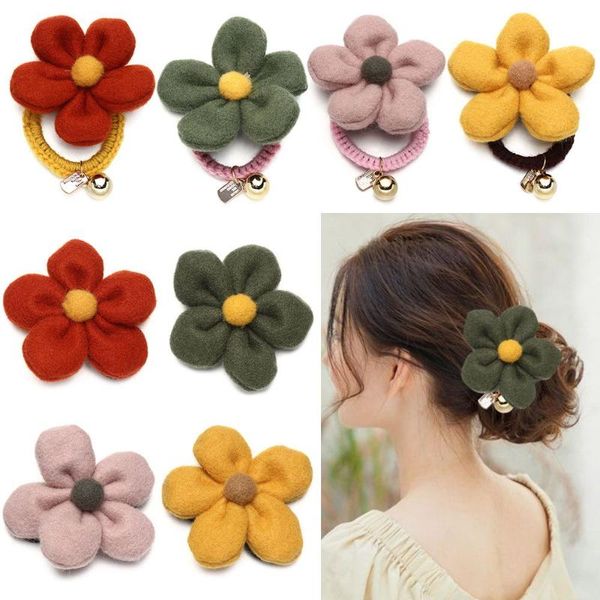 

hair accessories for women girl fashion high elastic hairpins ring clip plush tie rope, Slivery;white