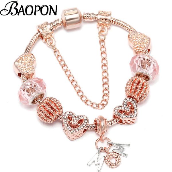 

fashion mom charm bracelets fit european style brand for women girls jewelry pulsera christmas gift, Golden;silver