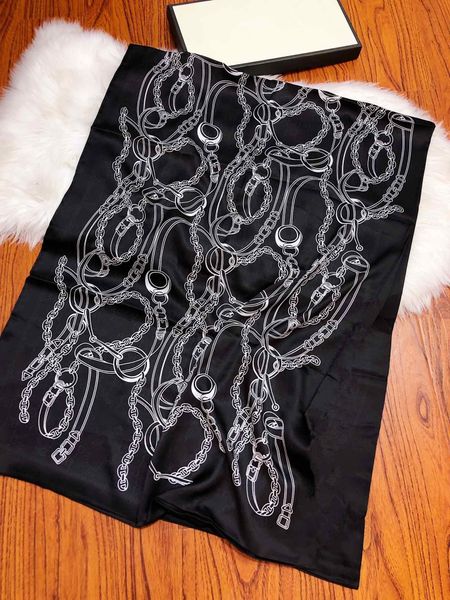 

2021 fashion spring and autumn style double-layer high-quality scarf silk noodles with chiffon fabric texture soft temperament size 68*80cm, Blue;gray