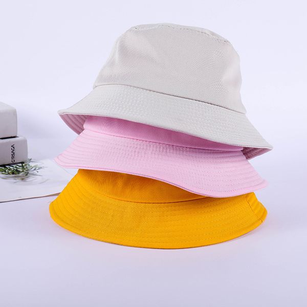 

fitted hat fisherman hat woman spring summer sunshade hat man candy color flat bucket hats head outdoor bucket caps cotton, Blue;gray