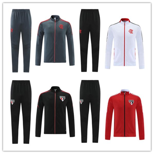 

2021 2022 palmeiras flamenco men soccer jacket tracksuit survetement 21 22 full zipper long sleeve football jackets training suit set, Black