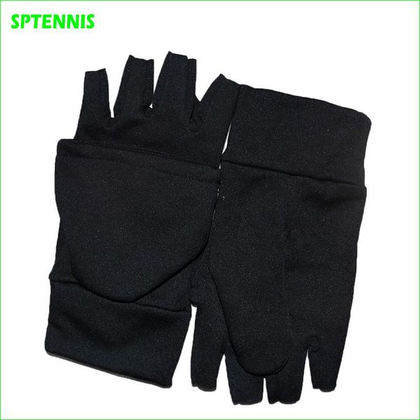 

sports gloves autumn winter running women windproof outdoor flip mittens man, Black