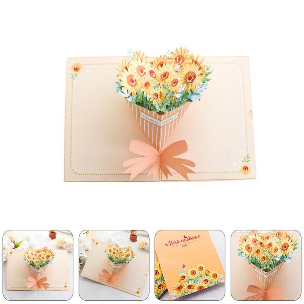 

greeting cards 3d -up sunflower for birthday mother's day wedding party