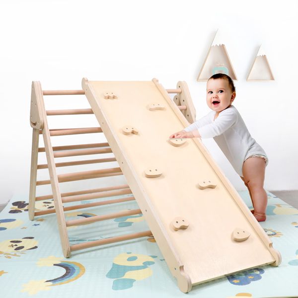 

wooden beech mini climbing frame kindergarten amusement faciliti baby physical training children's toys