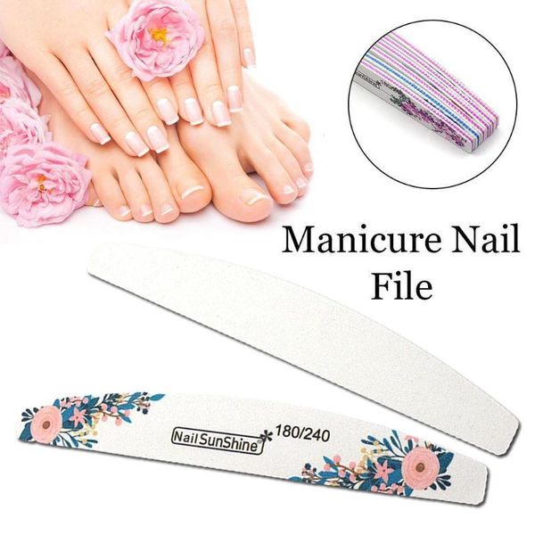 

1pcs/lot double sided nail file 180/240 white sandpaper emery board buffer polishing sanding manicure accessoires files