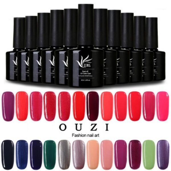 

ml 24 pure colors gel varnish nail polish art permanent uv -off manicure1, Red;pink