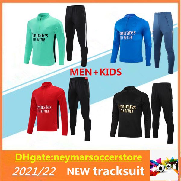 

2021 2022 arsen tracksuit soccer training suit 21 22 men adn kids survetement maillot de foot uniform kit, Black