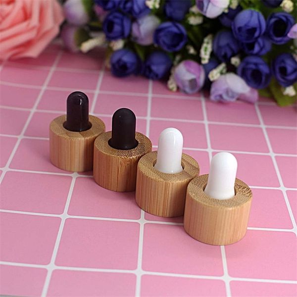 

factory oil 20 / 415 glass bamboo essential bottle dropper cap acceptable