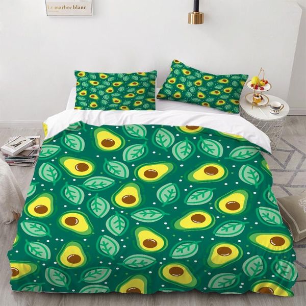

bedding sets 2/3 pieces avocado set 3d print cartoon fruits duvet cover christmas gift bed quilt twin double king