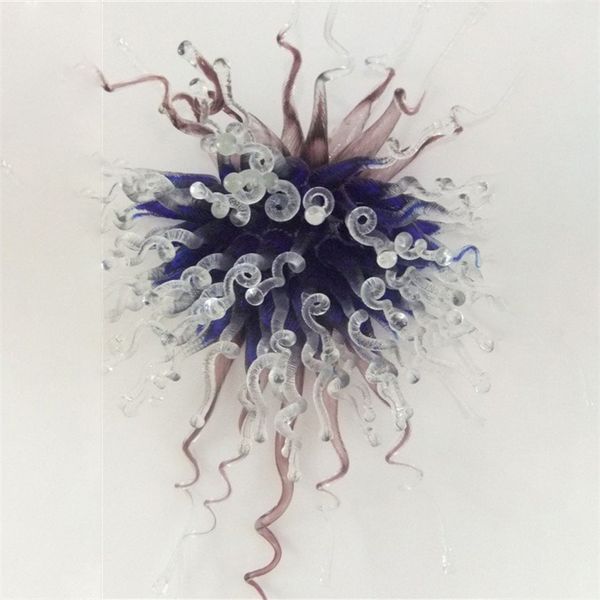 

art deco wall lamp purple colored glass murano flower lamps oem mouth blown borosilicate craft hall light arts decoration 40cm wide and 70cm