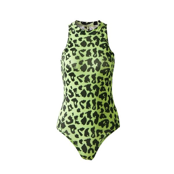 

women's jumpsuits & rompers fashion leopard womens jumpsuit sleeveless print shirt ladies high neck bodycon bodysuits, Black;white