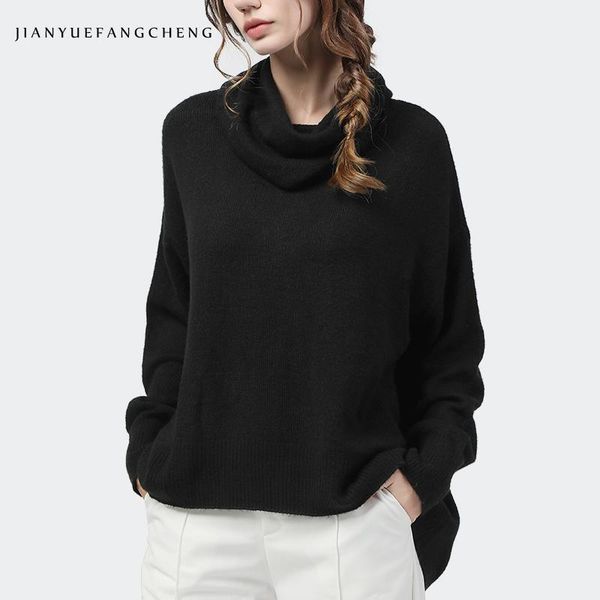 

women's sweaters mohair women' sweater loose outwear 2021 autumn winter turtleneck black long sleeve pullovers casual korean femal, White;black